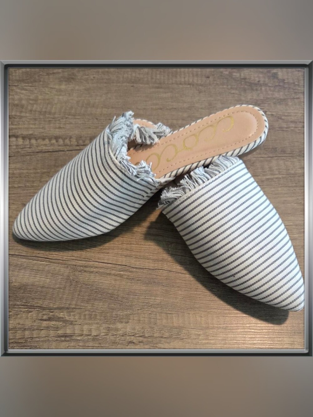 Ccocci Striped Frayed Flats Women’s Shoes